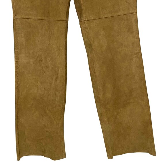 Vtg Territories Suede Leather Pants Women Size 8 Tan Western Boho Cozy Fall Edgy - Picture 3 of 6